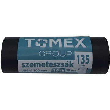 Szemeteszsák 135 liter - 70x110 cm, fekete, 10 db/ roll