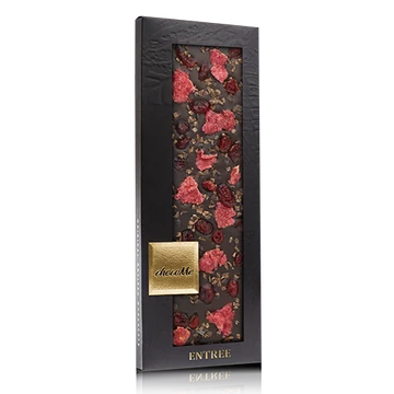 Cabernet Franc borhoz - Valrhona 66% étcsokoládé, kakaóbab töret, kandírozott rózsaszirom, aszalt vörösáfonya