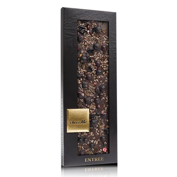 Valrhona 66% étcsokoládé, kávészem, kakaóbab töret, liofilizált feketeribizli