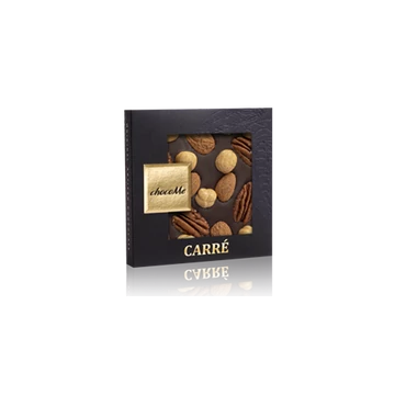 Valrhona 66% étcsokoládé, pekándió, mandula, mogyoró