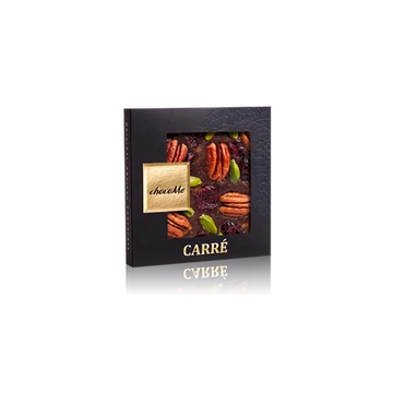 Valrhona 66% étcsokoládé, fahéj, pekándió, aszalt vörösáfonya, pisztácia