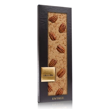 Valrhona 32% szőkecsokoládé, füstölt só, pekándió, ropogós karamell