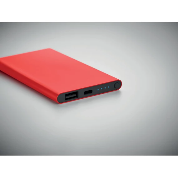 POWERFLAT C - 4000 mAh powerbank, C csatl. - Piros