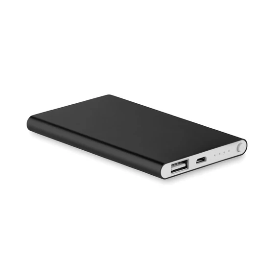 POWERFLAT - 4000 mAh alumínium powerbank - Fekete