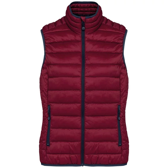 LADIES' LIGHTWEIGHT SLEEVELESS FAKE DOWN JACKET