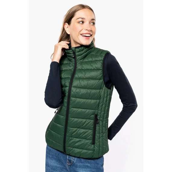 LADIES' LIGHTWEIGHT SLEEVELESS FAKE DOWN JACKET